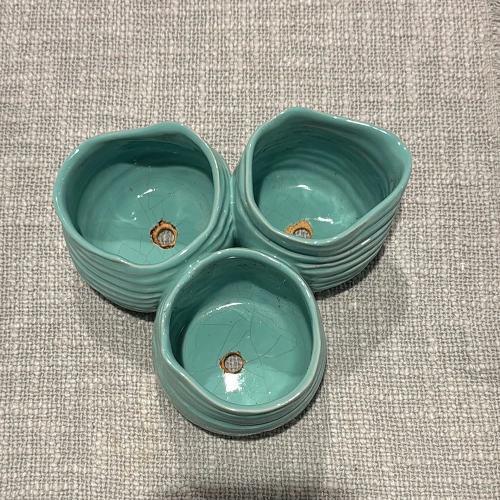 Elegant Teal Ceramic Planters